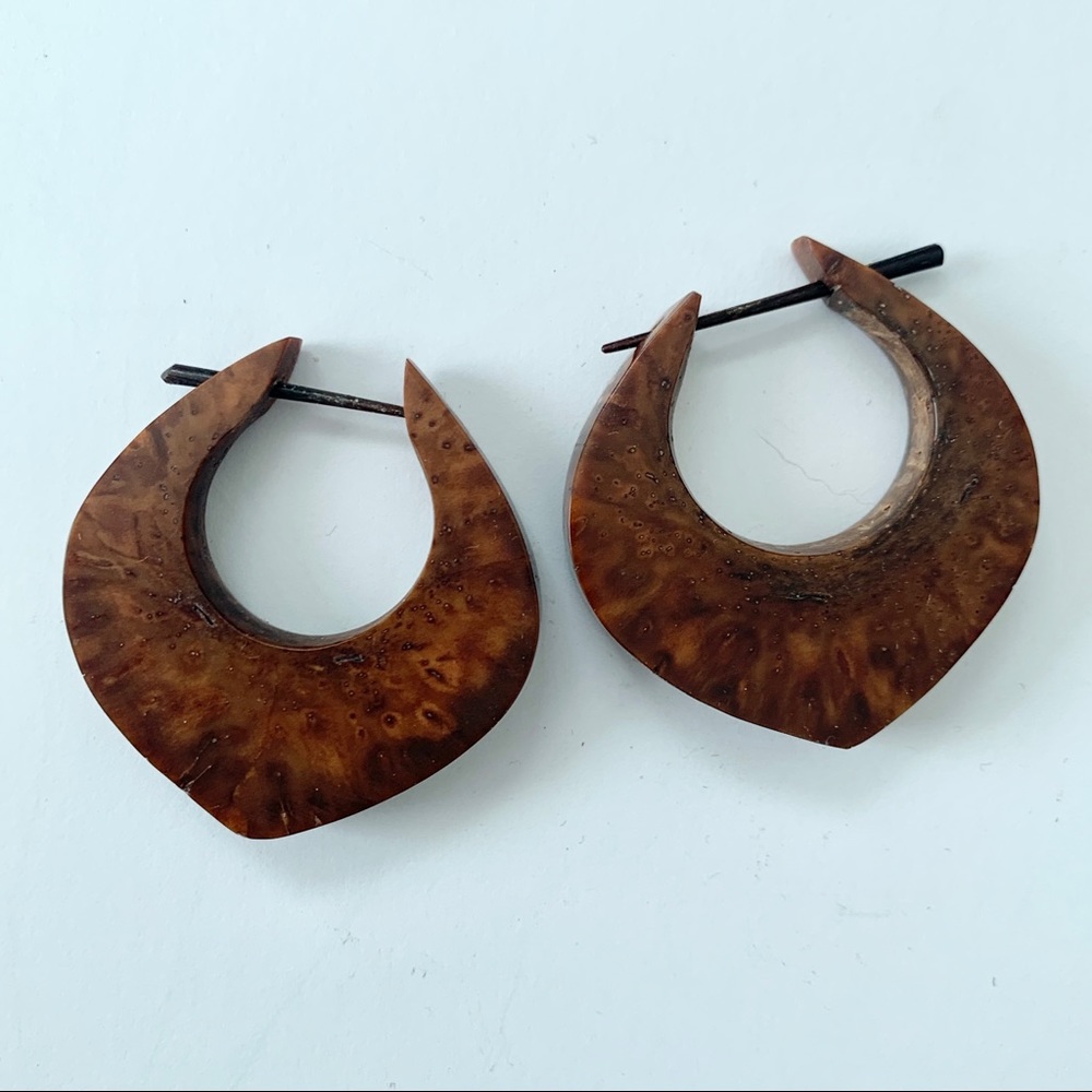 Wooden Hoop Earrings